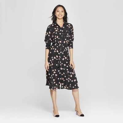 Women's Convertible Sleeve Button Detailed Shirtdress - Who What Wear™ | Target