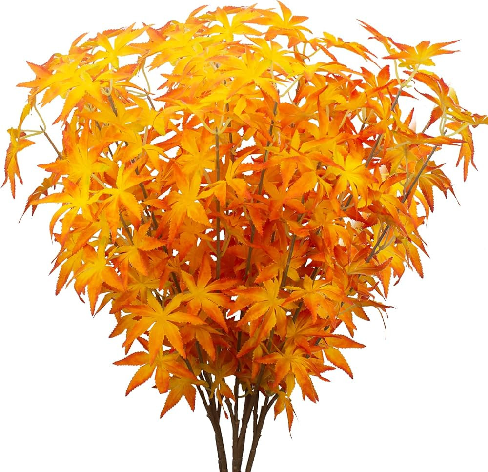 AITISOR Artificial Maple Leaves Branches 35 Inches Autumn Leaves Fall Maple Leaf Stem for Xmas Th... | Amazon (US)