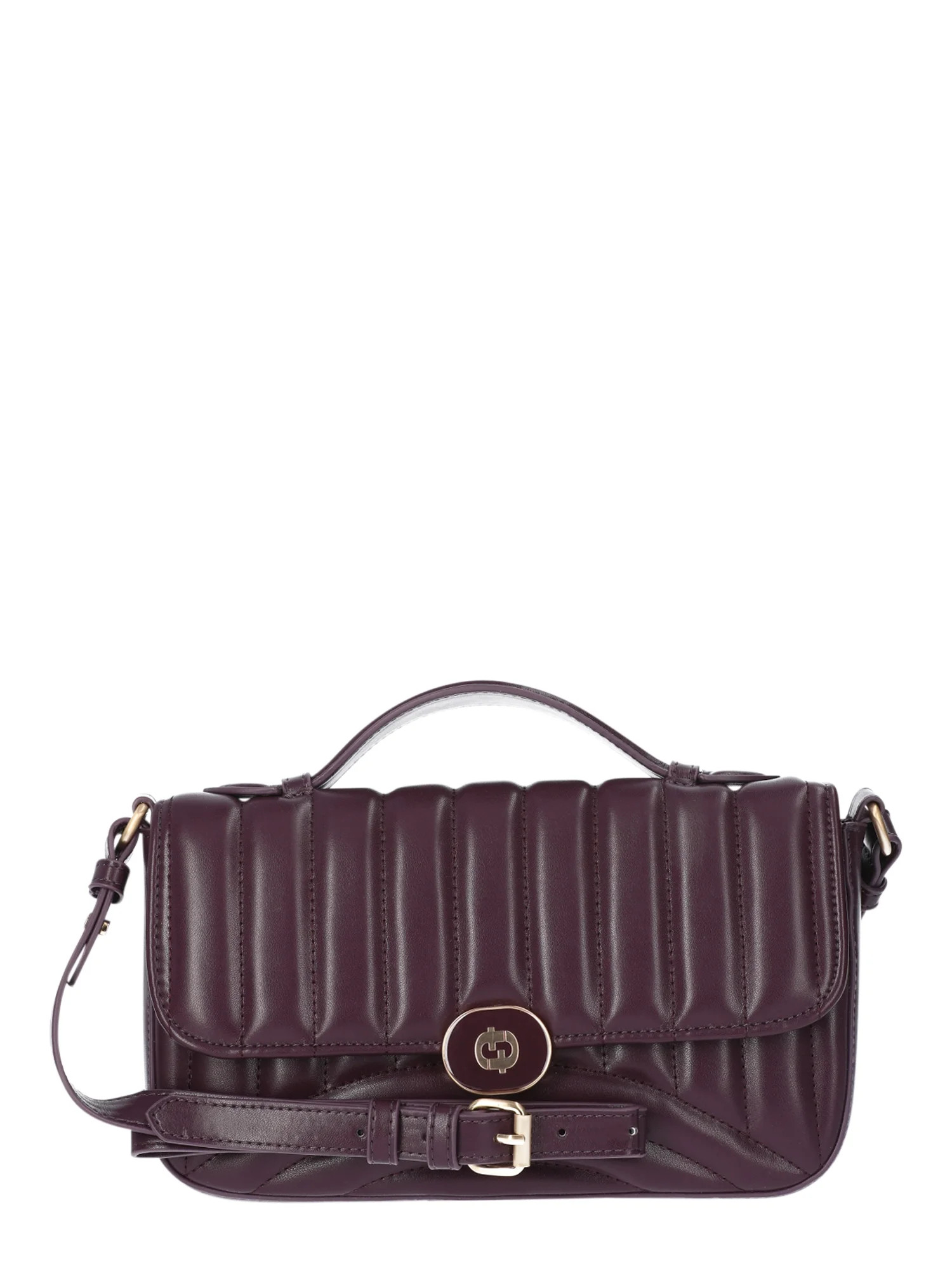 Time and Tru Women's Gia Quilted Crossbody Handbag, Plum | Walmart (US)