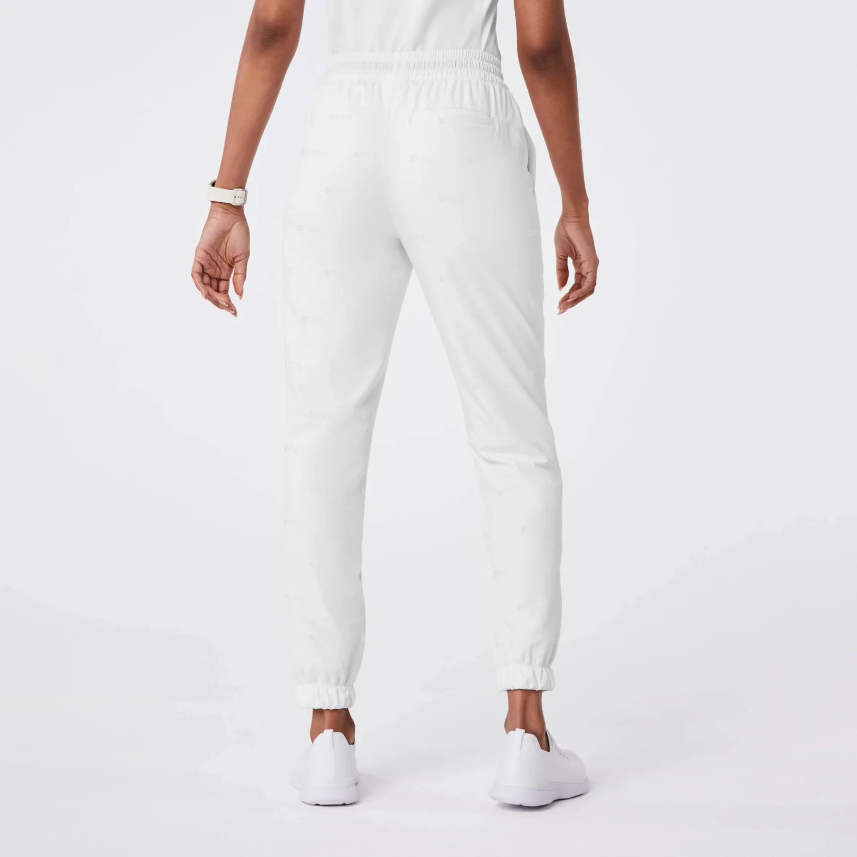 Women’s FIGS x Team USA On-Shift High Waisted Embossed Jogger Pants™ - Optic White | FIGS