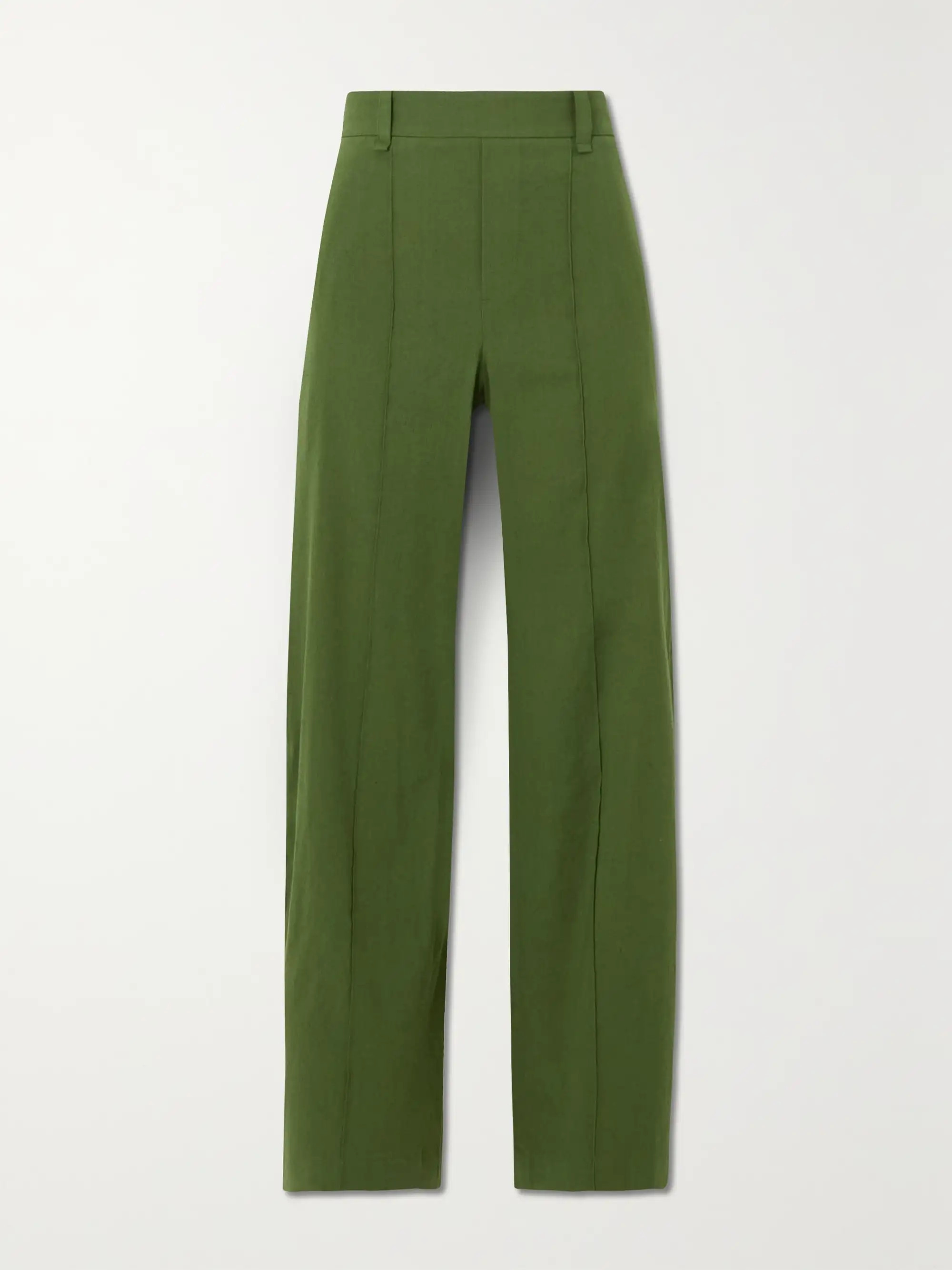 Linen-blend straight-leg pants | NET-A-PORTER (US)