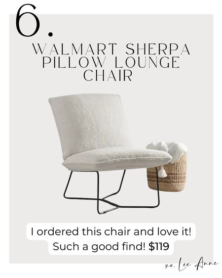 Walmart Sherpa lounge chair! 

Lee Anne Benjamin 🤍

#LTKhome #LTKunder50 #LTKstyletip