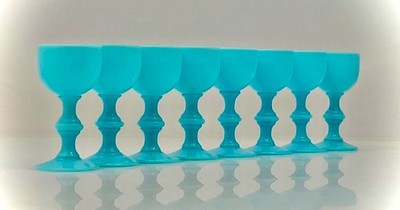 RARE FRENCH BLUE OPALINE MILK GLASS CORDIAL PV FRANCE • PORTIEUX VALLERYSTHAL ! | eBay AU
