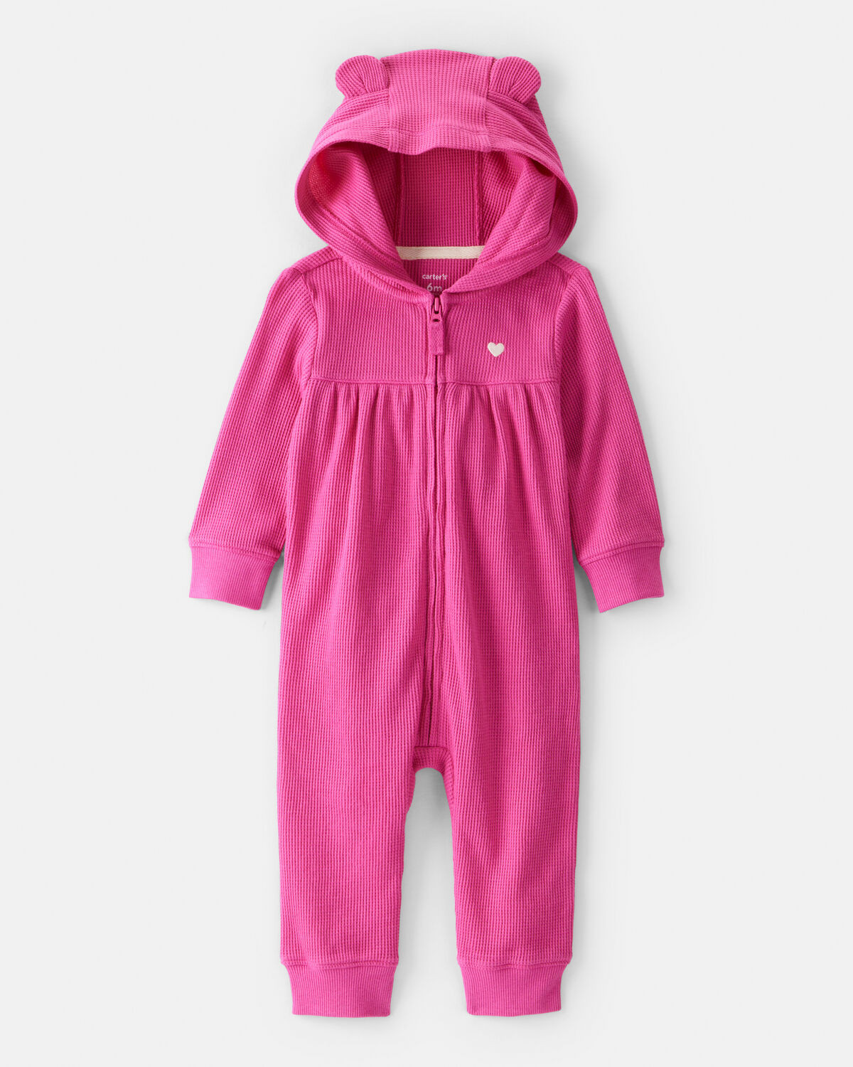 Baby Girl Heart Long-Sleeve Jumpsuit - Pink | Carter's | Carter's Inc