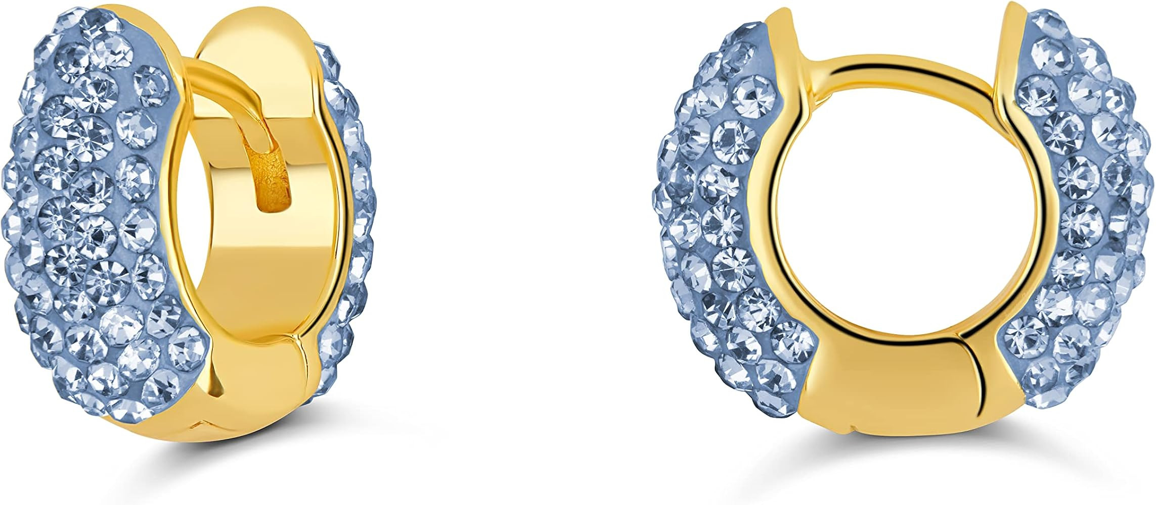 MILLA Neon Colorful Hoop Earrings - Sparkly Red, Cute Pink, Tiny Purple & Royal Blue | Amazon (US)