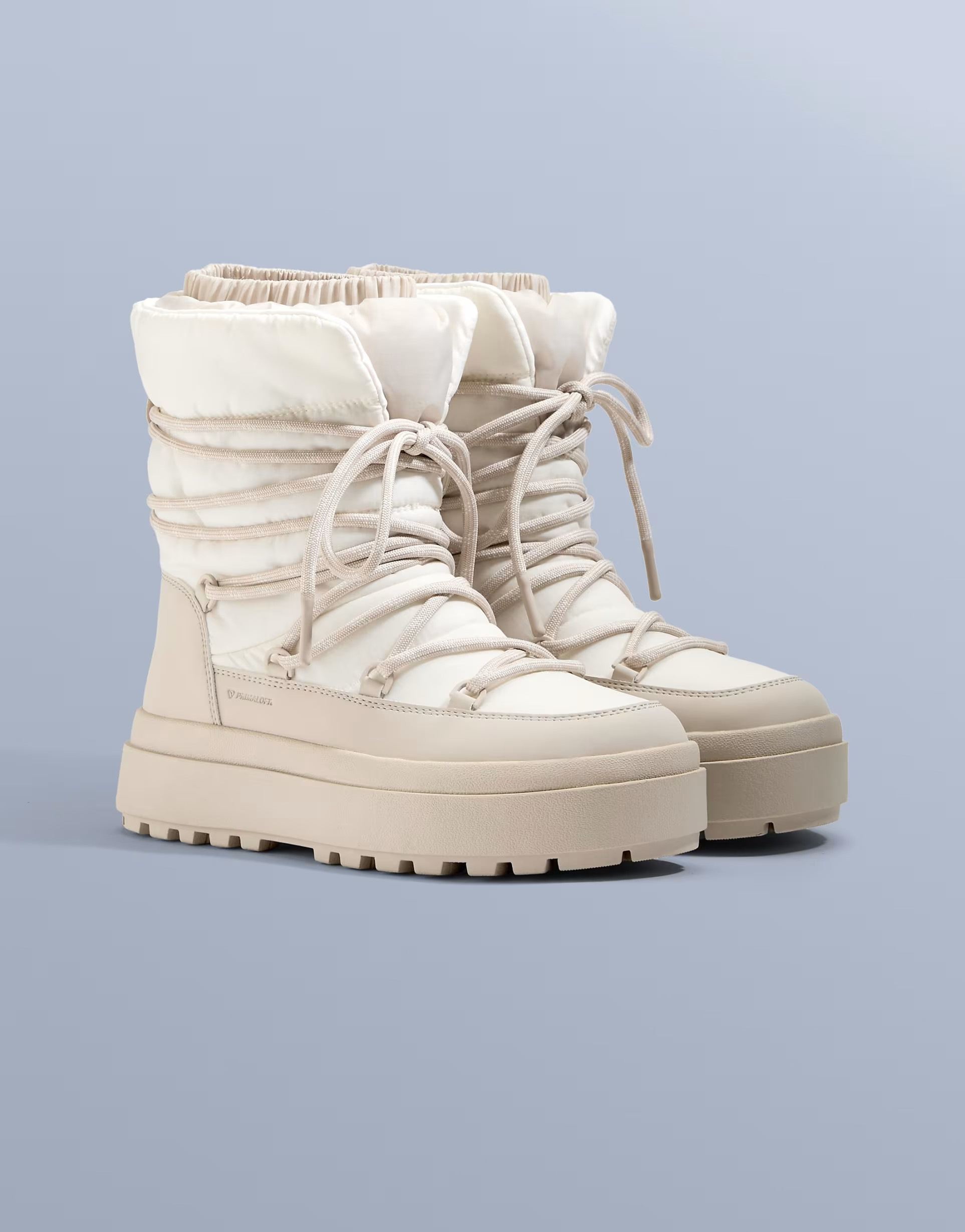 OYSHO Combined lace-up boot in mink | ASOS (Global)