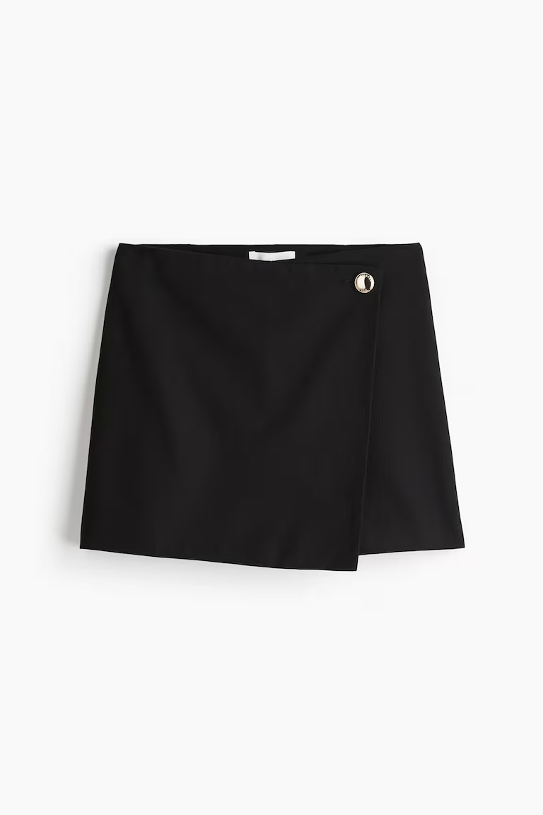 Mini skort - High waist - Short - Black - Ladies | H&M GB | H&M (UK, MY, IN, SG, PH, TW, HK)
