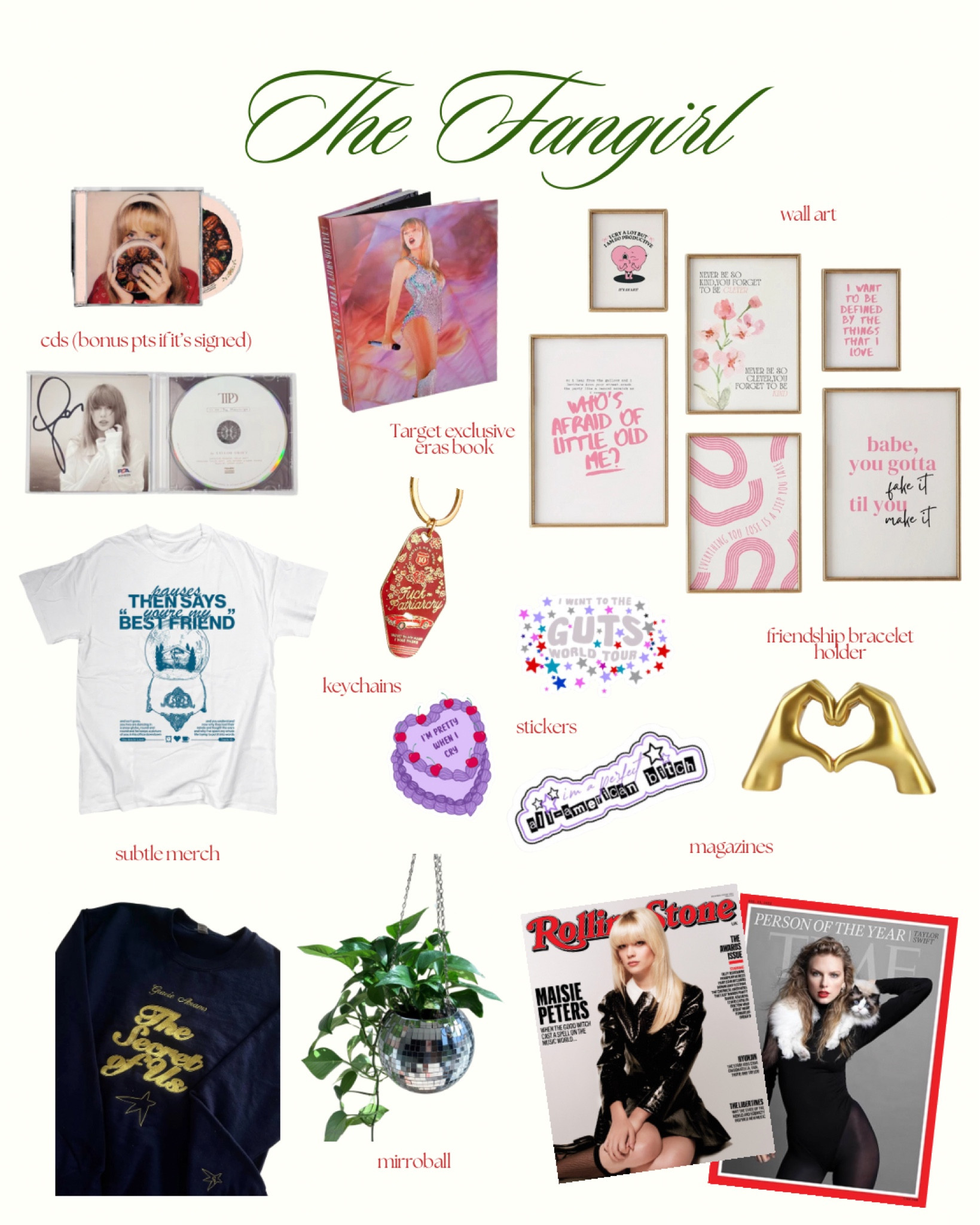 For the fangirl who lives and breathes her favorite icons! From concert tees to fan art and exclusive merch, these picks are perfect for showing off their fandom in style. Whether it’s for the Swiftie or any pop culture enthusiast, these gifts will make their heart skip a beat! 💖✨ #LTKHoliday #LTKGiftGuide #FangirlEssentials #PopCultureObsessed #SwiftieGiftGuide #FanArtLover #ConcertMerch #GiftIdeasForHer #FandomFinds #FangirlStyle #UltimateFangirl #MusicLoverGiftGuide #ObsessedWithMerch #FanCulture #ShopMyGiftGuide

#LTKSeasonal #LTKbeauty #LTKstyletip