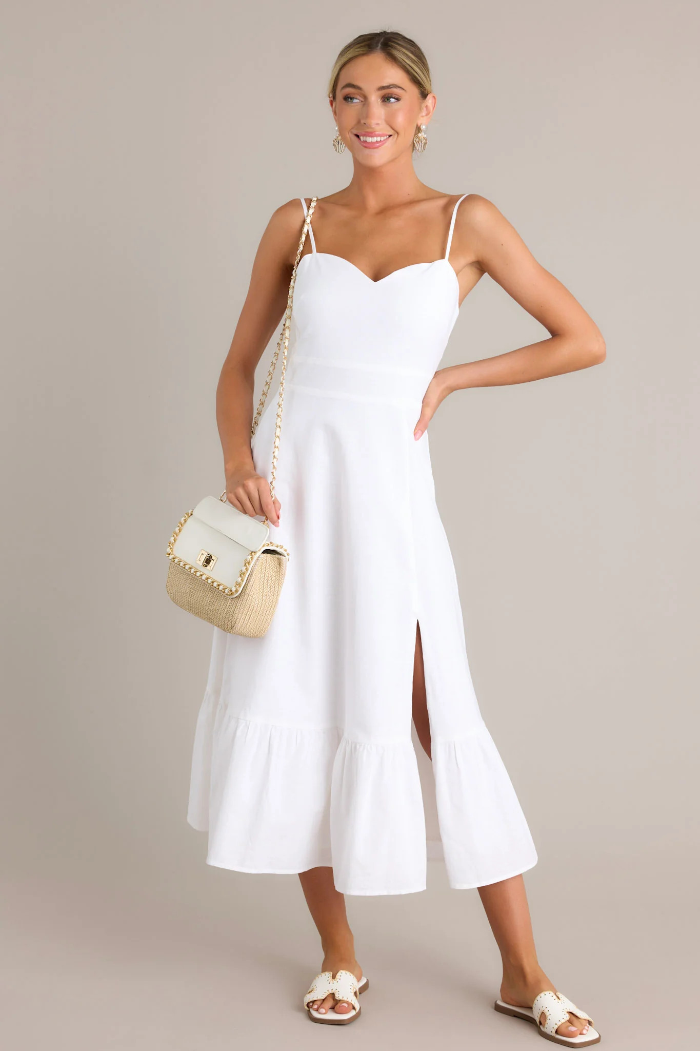 Gilded Lily White Maxi Dress | Red Dress