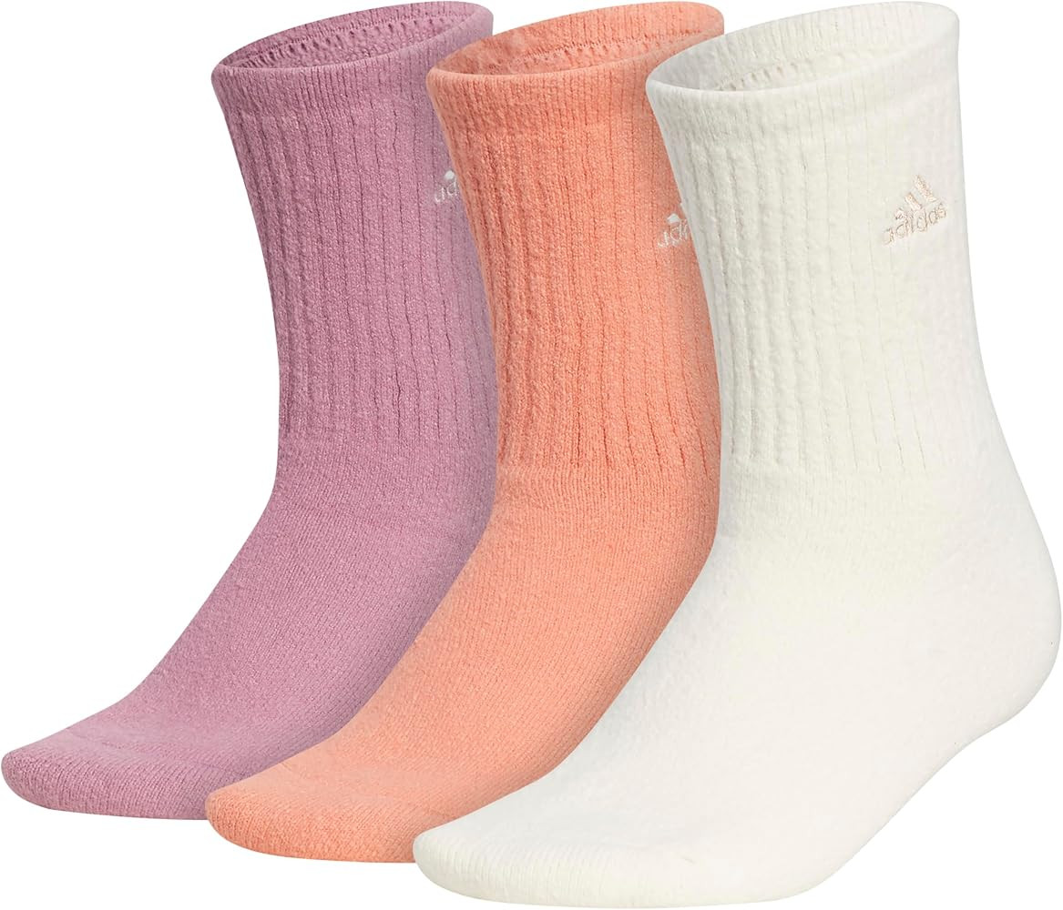adidas Women's Super Soft Cushioned Comfort Cozy Crew Socks (3-Pair) | Amazon (US)