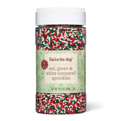 Christmas XL Nonpareils Green Red & White Color Sprinkles - 10.6oz - Favorite Day™ | Target