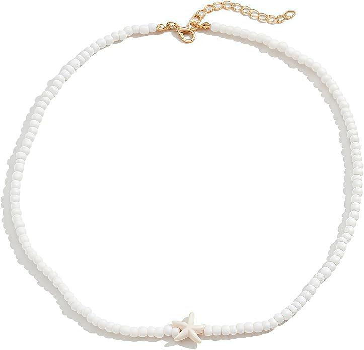 Nackiy Handmade Sea Shell Necklace for Women Summer Adjustable Natural Shell Collar Necklace | Amazon (US)