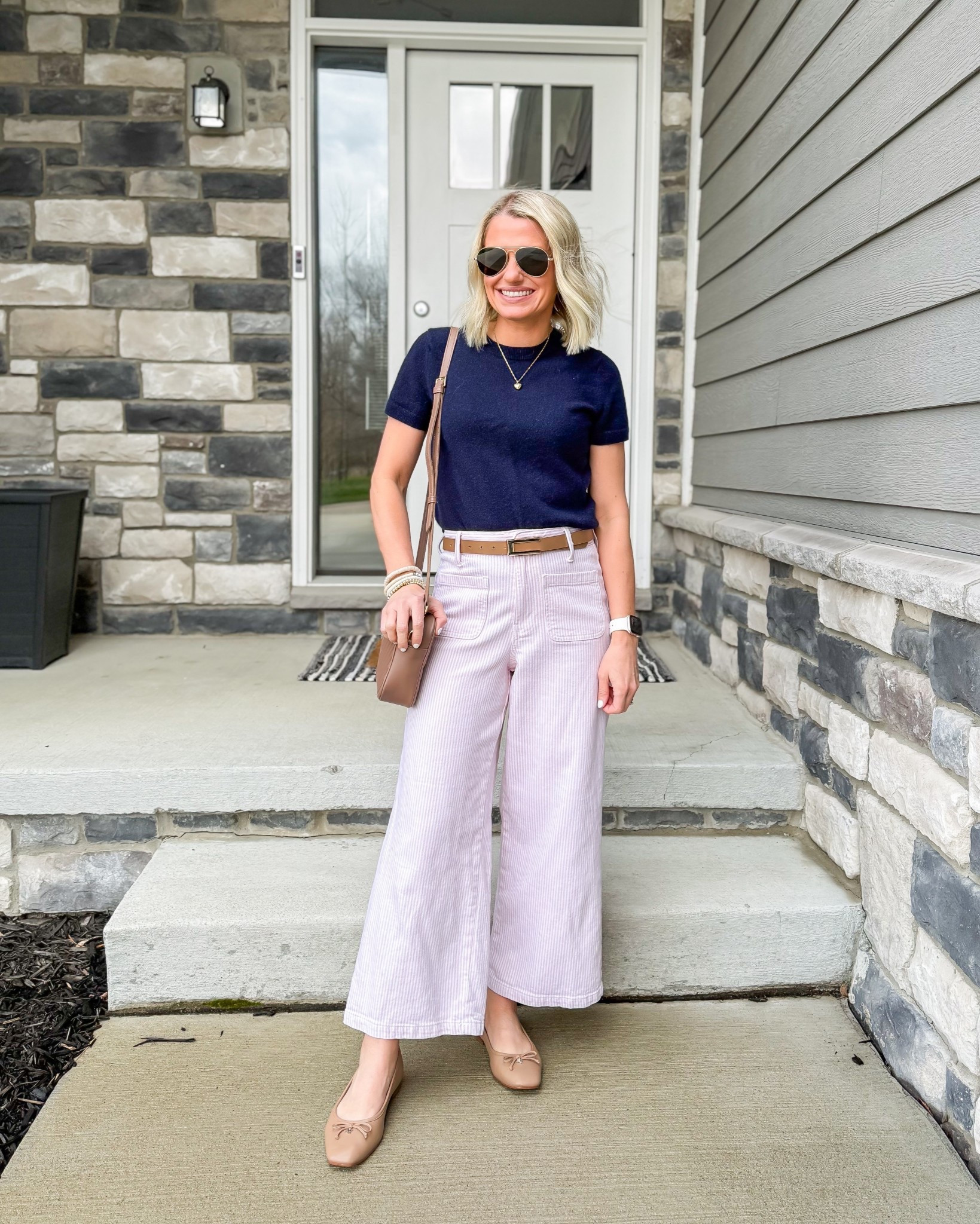 Elevated casual outfit I wore this week! 
Top from @quince is a small
Pants from Walmart wearing a 0. Legnth is a 27”


#LTKPetite #LTKootd #LTKOver40
