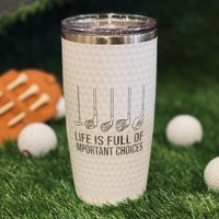 Golf Ball Dimple Tumbler, Engraved Golfers Gift, Personalized Ball Insulated Cup, Travel Mug, Beer Tumbler | Etsy (US)