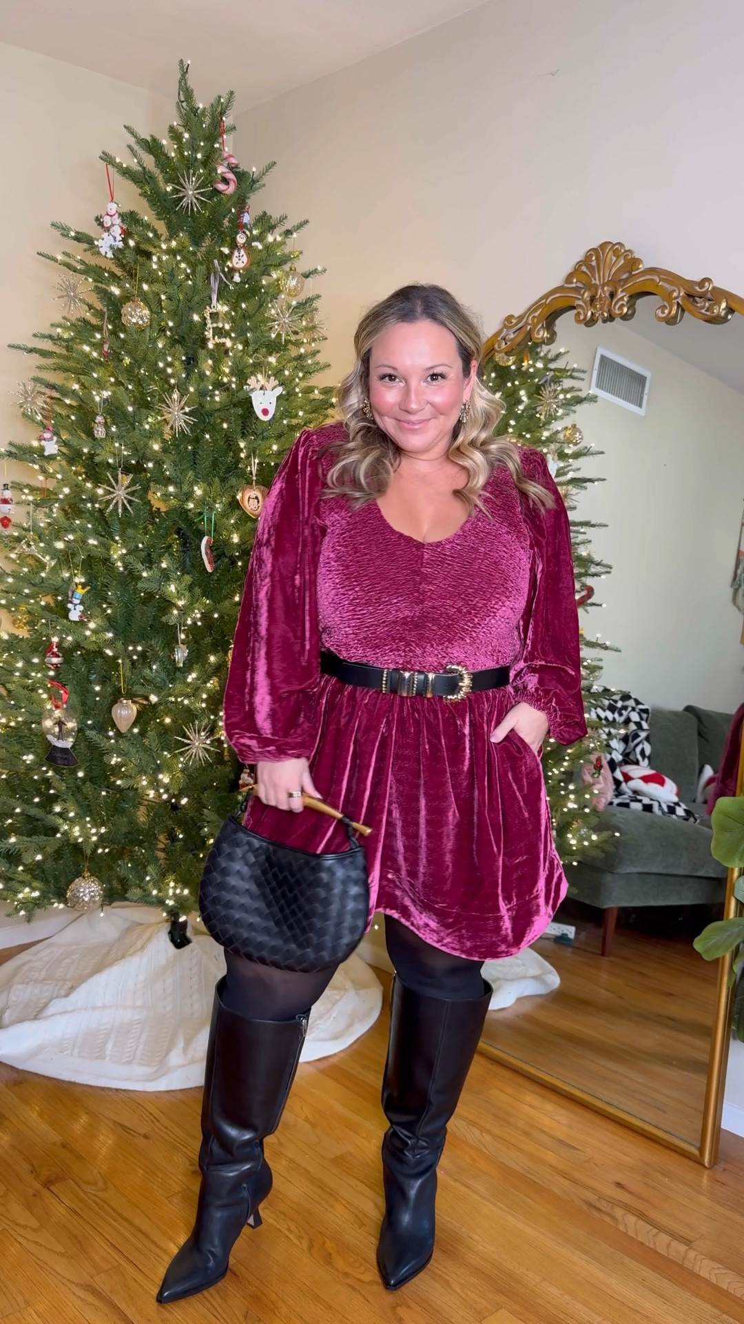 Midsize holiday outfit 
Black Friday sale 
Dress is half off- wearing size large 
Extra wide calf boots use code BLACKFRIDAY at checkout for 30% off making them $175!
Tights size XL 

Christmas dress, velvet dress, holiday dress, holiday outfit, date night outfit, Anthropologie, Free People, New Year’s Eve, party dress, party season

#LTKHoliday #LTKMidsize #LTKCyberWeek