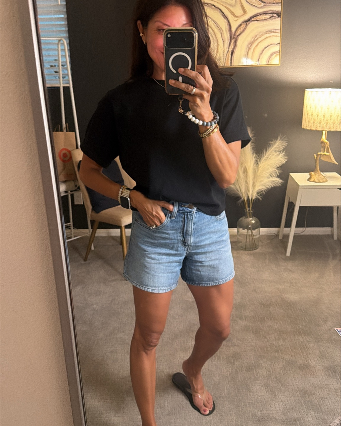If you like the cinch Levi’s in jeans try the denim shorts. 

@levi 
Wearing 25 
Good length - fit tts 
Tee @Target 
Summer style over 50

#LTKTravel #LTKPetite #LTKOver40
