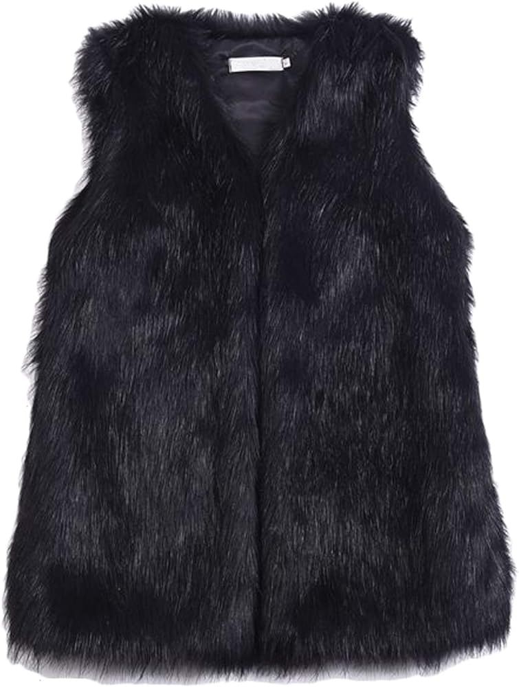 Youhan Women's Faux Fur Vest Coat Sleeveless Jacket | Amazon (US)