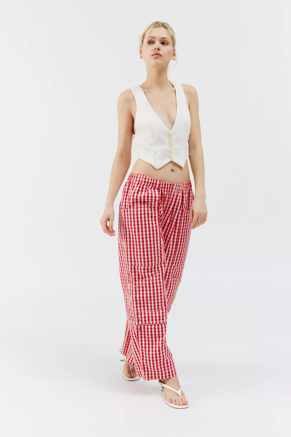 BDG Charlie Gingham Wide-Leg Pant | Urban Outfitters (US and RoW)