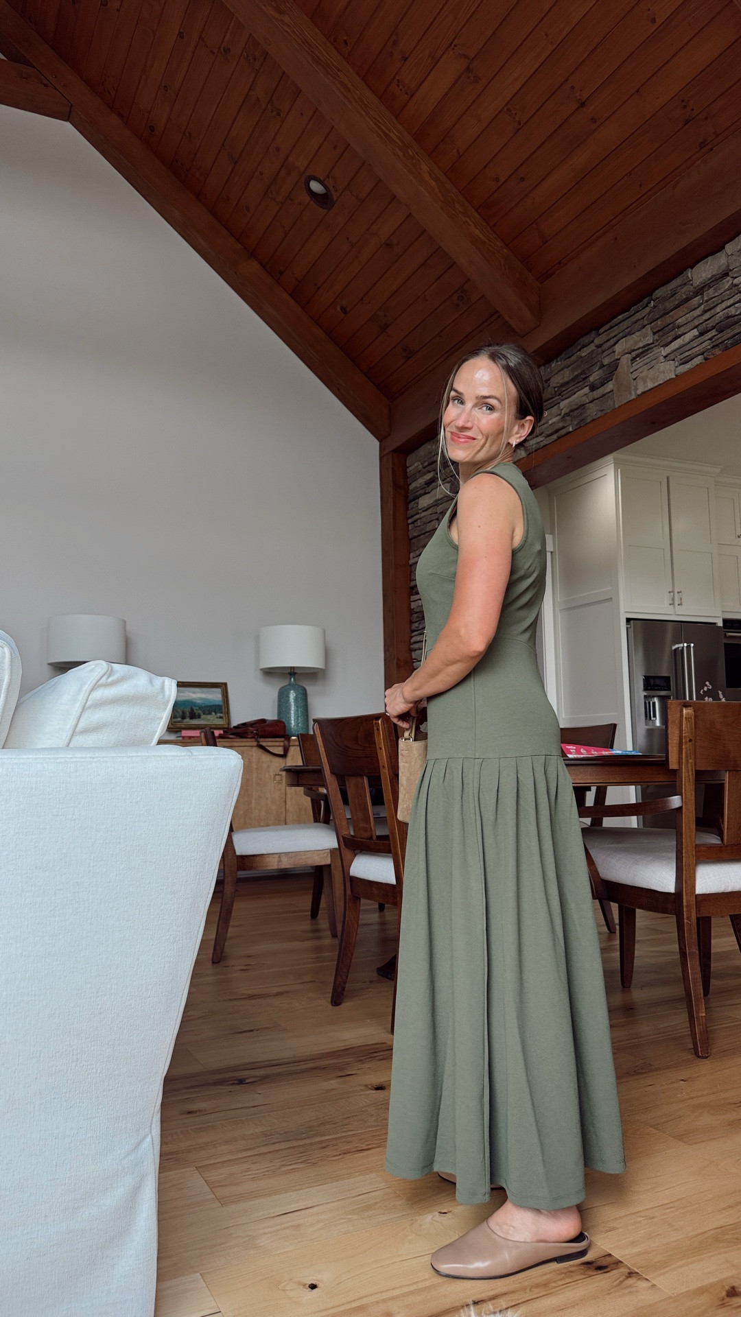 Prettiest dress!!! So perfect for transitioning to fall when it's still hot out and the fabric is very unfussy. Wearing a small.

#LTKootd #LTKOver40 #LTKPetite