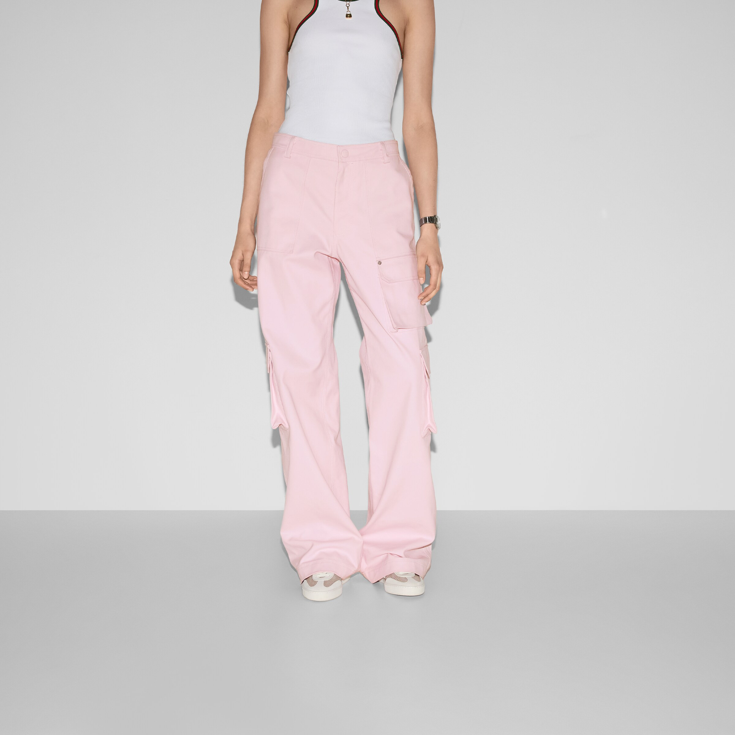 Gucci Embossed cotton canvas delavé trousers | Gucci (UK)