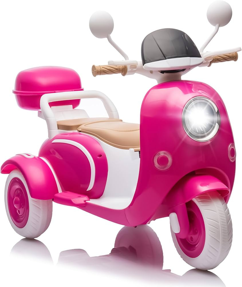 2 Seats Kids Motorcycle, 12V Ride On Electric Car, 3 Wheels Motorbike with USB, Bluetooth, Light,... | Amazon (US)