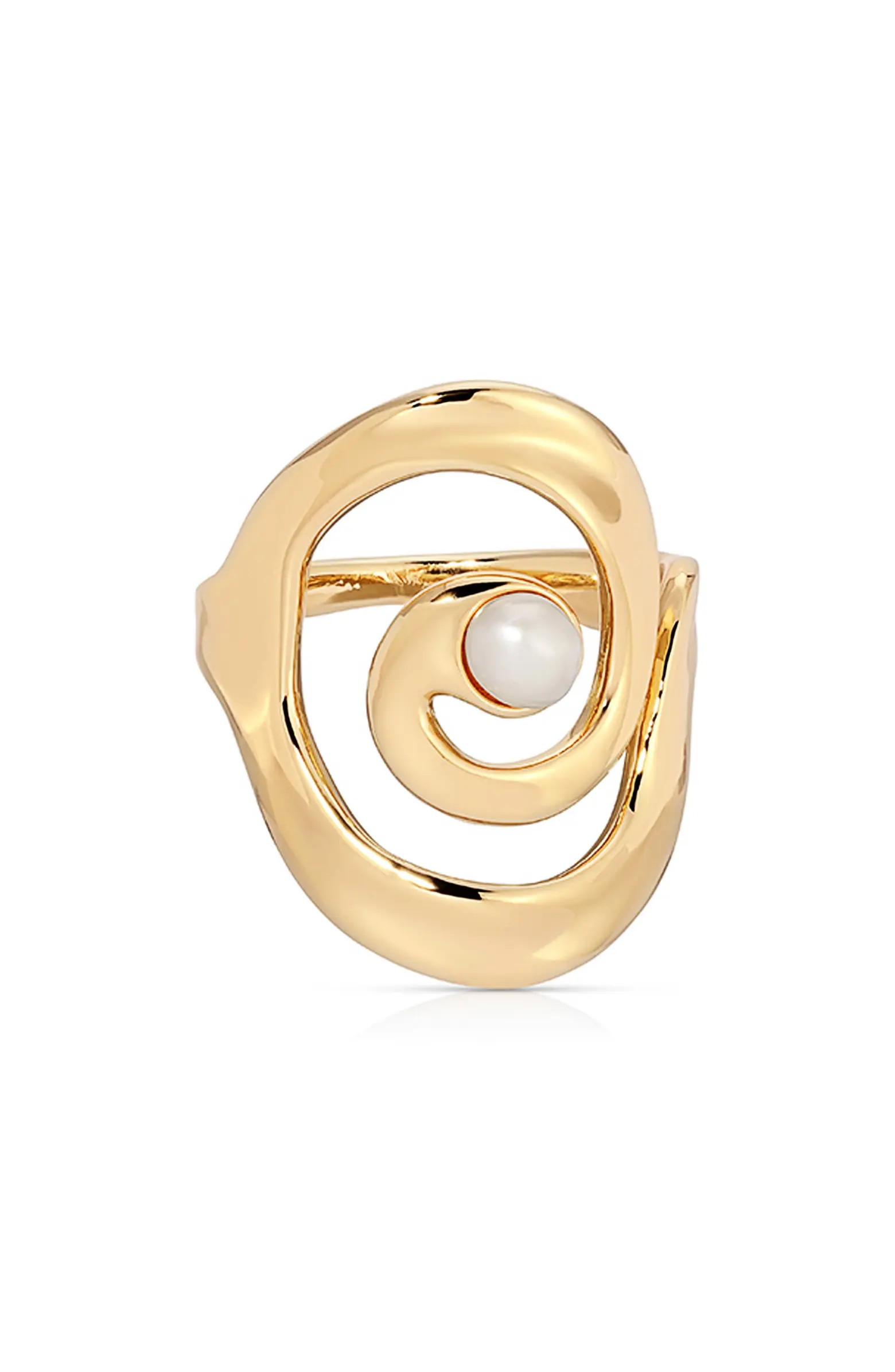 Aura Swirl Freshwater Pearl Statement Ring | Nordstrom