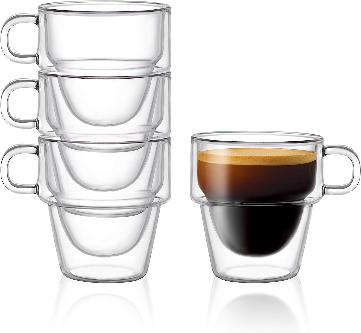 JoyJolt Stoiva Double Wall Insulated Espresso Glass Cups – 5 oz. (150 ml) Espresso Shot Glass C... | Amazon (US)