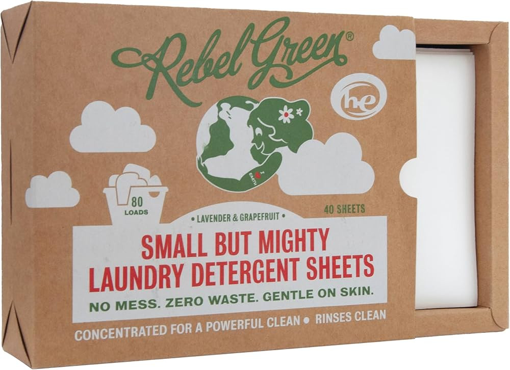 Rebel Green Small But Mighty Laundry Detergent Sheets - Zero Waste Laundry Solution - 40 Pre-Meas... | Amazon (US)