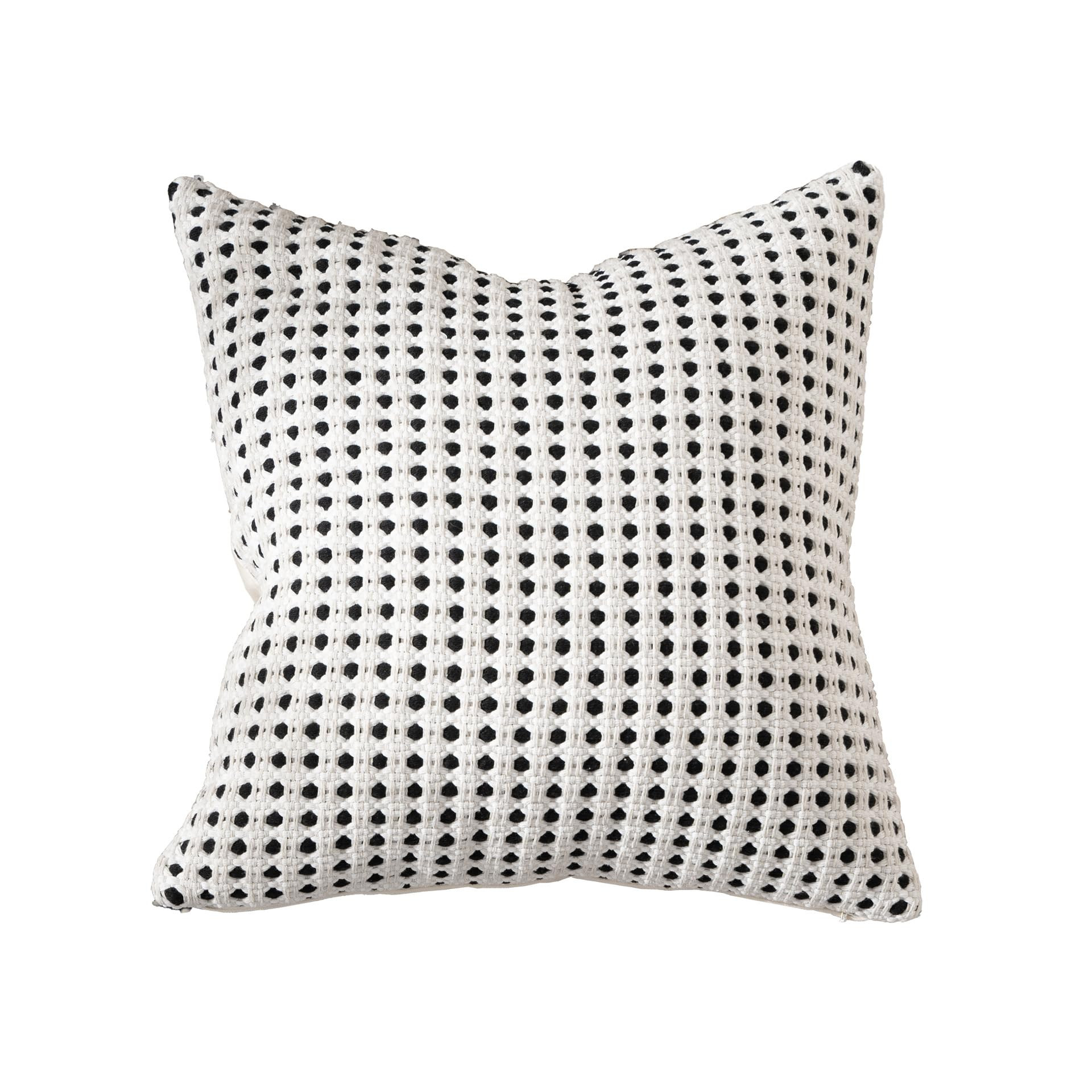 MOCOFO Black and White Throw Pillow Cover-Cotton Woven Pillowcase(18x18) (White) | Amazon (US)