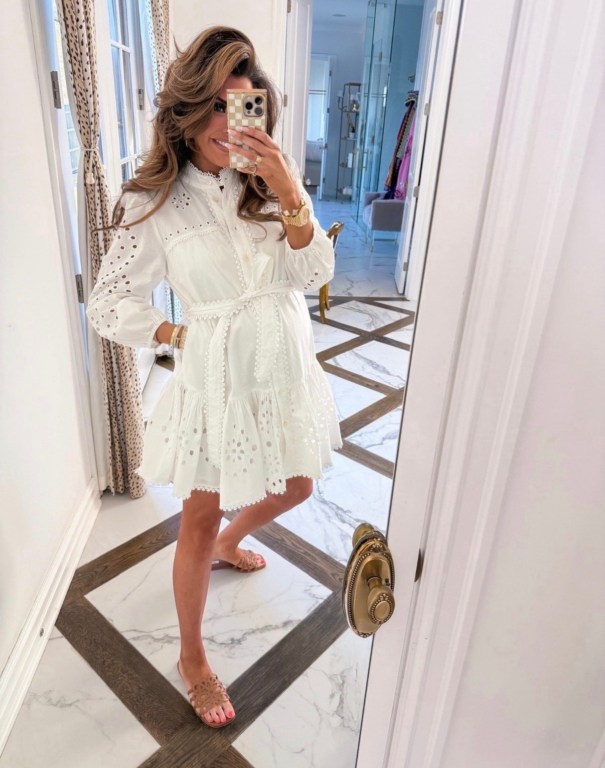 Wearing a size 8 in this white eyelet dress! My shoes are lookalike Loewe sandals - lookalikes by Steve Madden & Target for a fraction of the price! 

Spring outfits, Spring outfits 2026, Spring fashion, Spring dresses, Beach Outfits, Date Night Outfits, Graduation Dresses, Teacher Outfit, Emily Ann Gemma#LTKMothersDay

#LTKootd #LTKdayinmylife