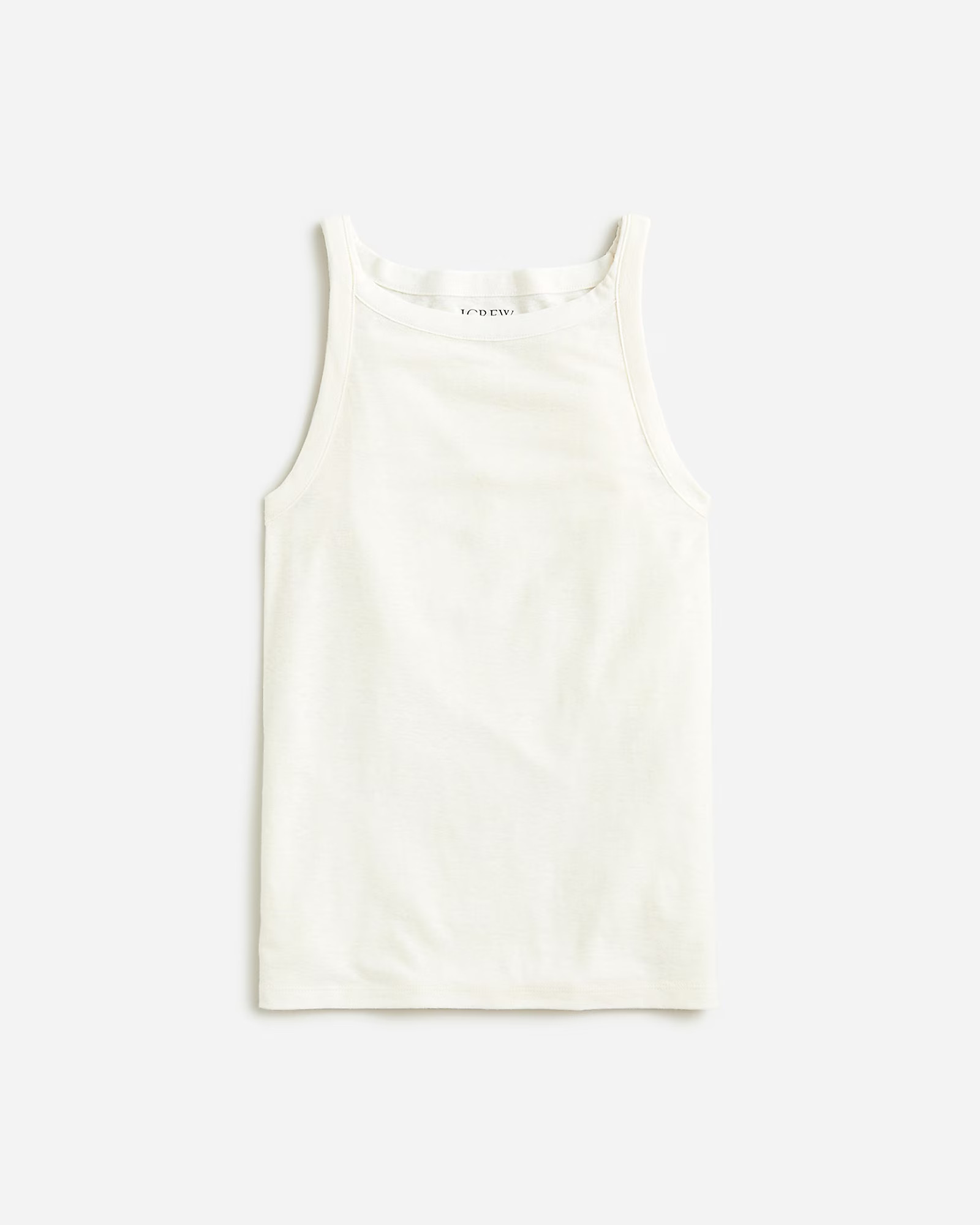 High-neck tank top in stretch linen blend | J. Crew US
