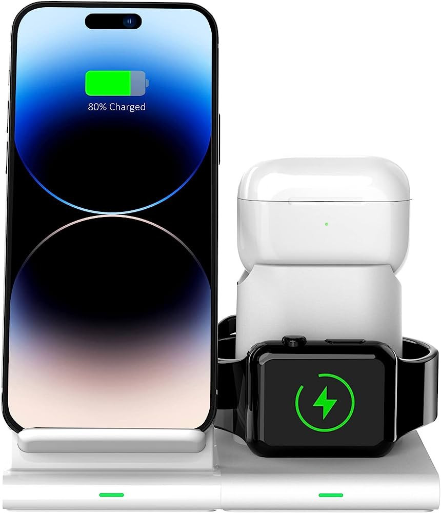 Hoidokly Wireless Charger 3 in 1 Fast Charging Station for 14/13/12/11/Pro/Max/XS/XR/X/8/Plus Air... | Amazon (US)
