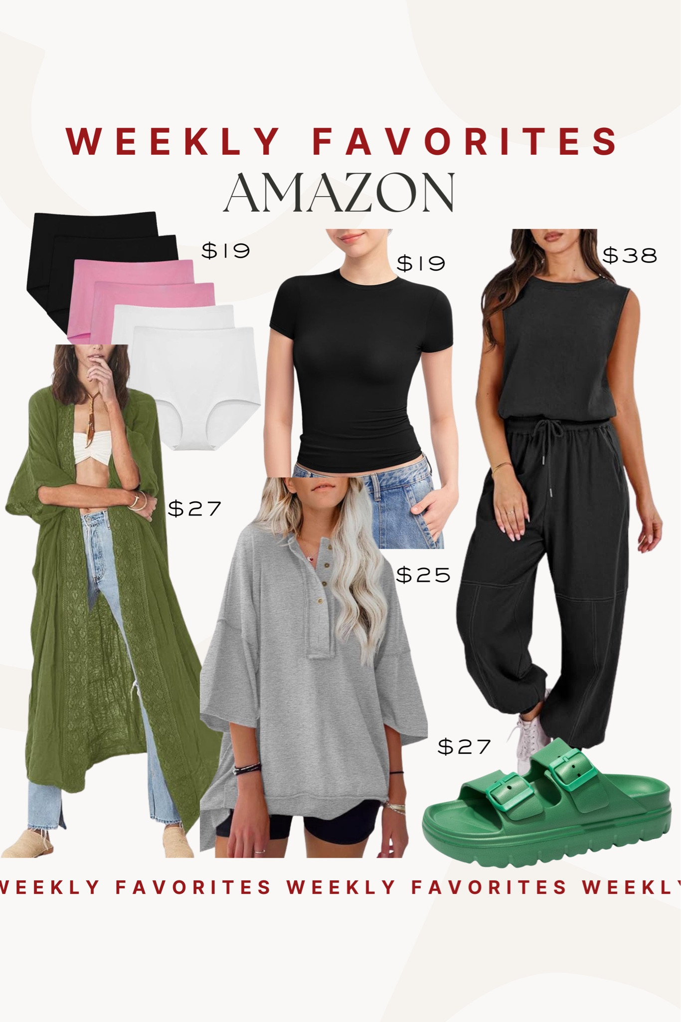 Rounding up this weeks amazon favorites! We are loving these undies they’re the best and the shoes are still in stock!

Weekly favorites, top sellers, amazon fashion, Amazon finds, amazon undies, amazon shoes

#LTKfindsunder100 #LTKstyletip #LTKfindsunder50