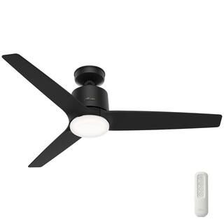 Hunter Moxie 52 in. Integrated LED Indoor Matte Black Ceiling Fan with Light Kit and Remote Contr... | The Home Depot