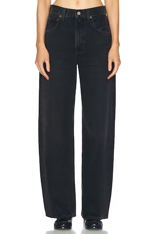 AGOLDE Low Curve Wide Leg in Black | FWRD 