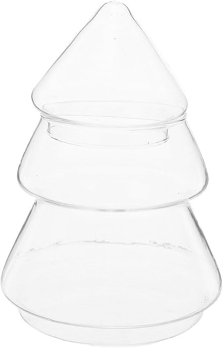 ABOOFAN Clear Glass Candy Box 220ml Christmas Tree Shaped Sweet Cookie Jar Xmas Favor Boxes Choco... | Amazon (US)