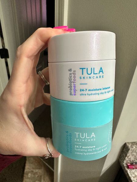 I have been using the Tula Skincare 24-7 moisture for years! I recently switched to the new Intense Moisture Day and night cream and it’s even better. They are both great moisturizers. The Intense is a bit thicker which makes my skin feel tighter but also nice and dewy! 

#LTKunder50 #LTKunder100 #LTKbeauty