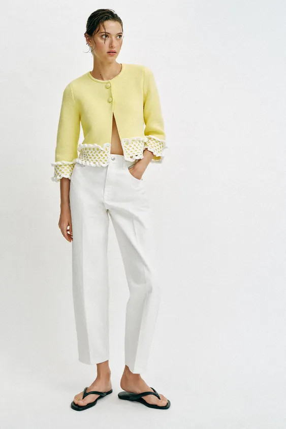 COMBINATION CROCHET KNIT JACKET | Zara US
