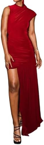 Maxi Dress Long Dresses, Ruched Bodycon Casual Elegant | Amazon (US)