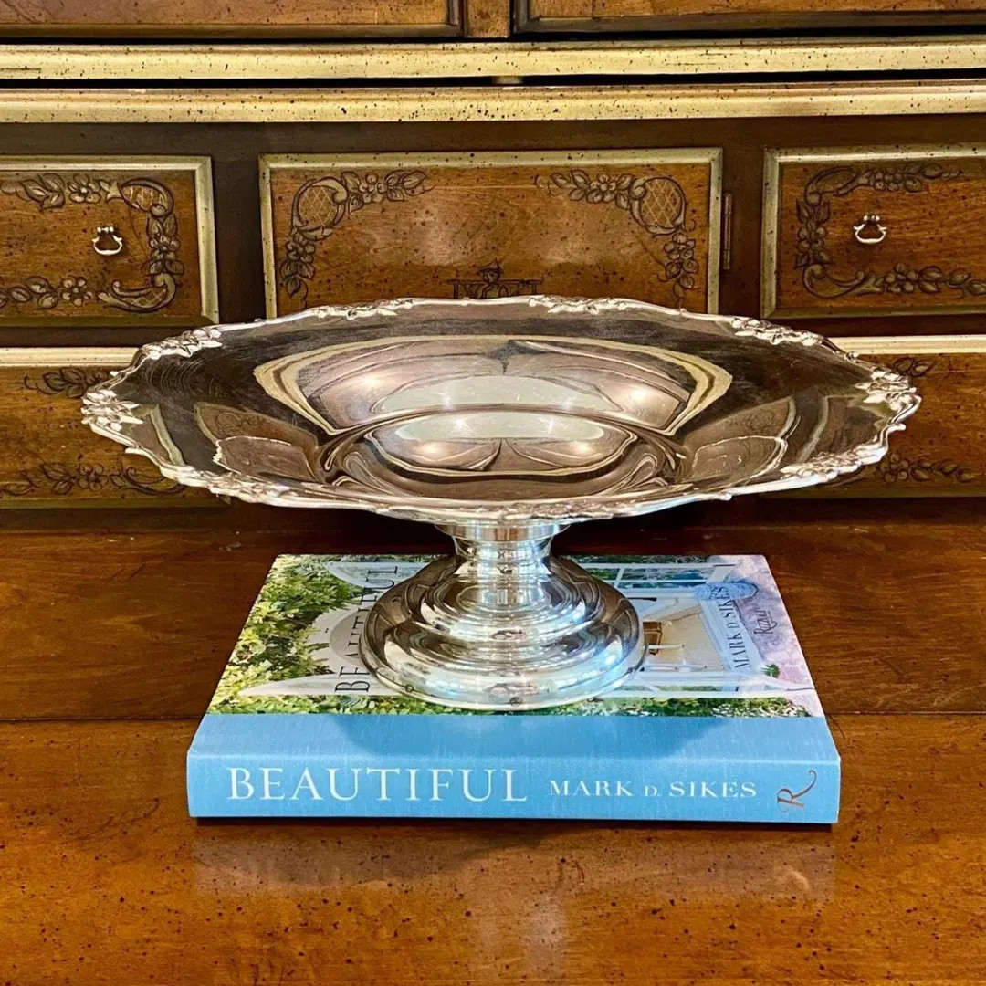 Silver Plate Pedestal 14" Bowl | Etsy (US)