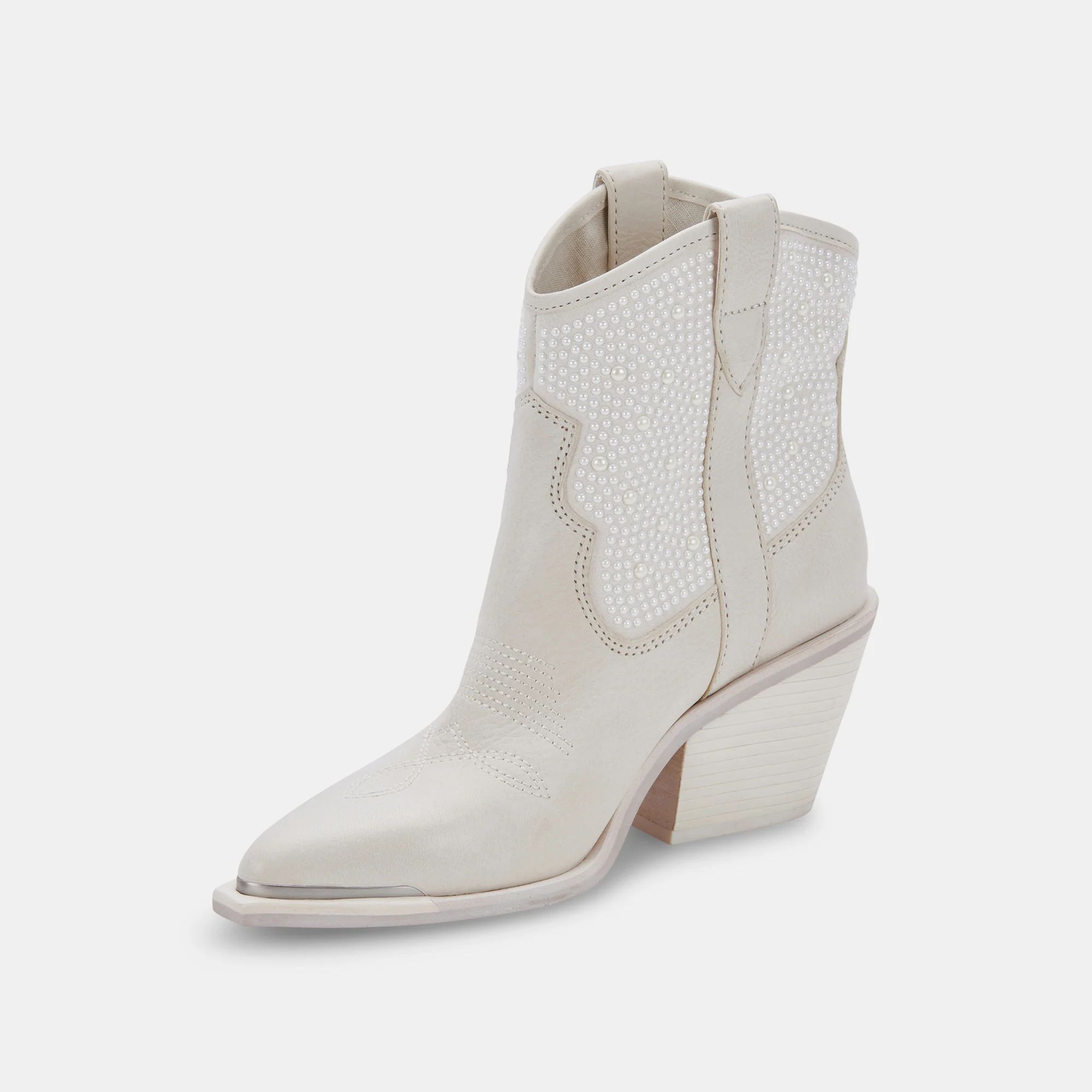 NASHE BOOTIES OFF WHITE PEARLS | DolceVita.com