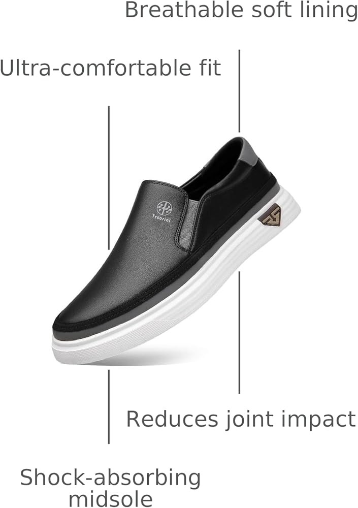 Trsorini Mens Casual Shoes Soft Comfortable Flat Lightweight Moccasin Classic Breathable Leather ... | Amazon (US)