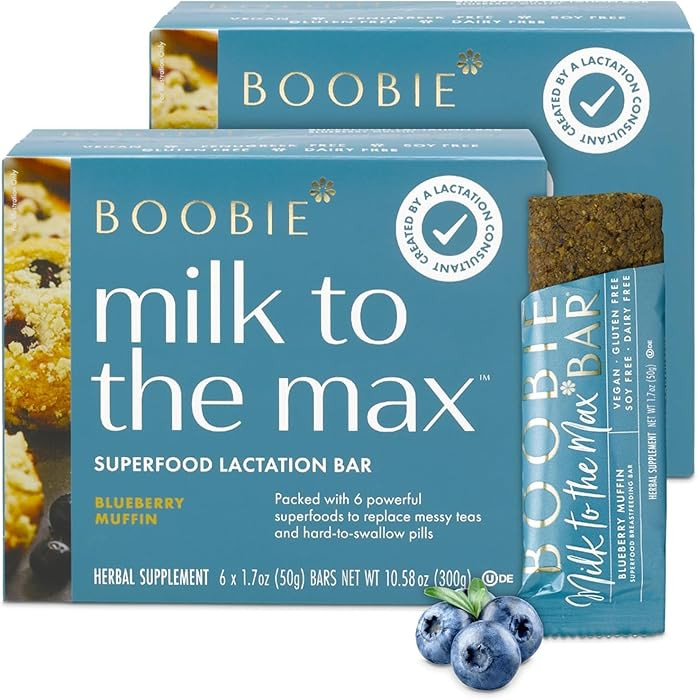Boobie Bar Superfood Blueberry Muffin Lactation Bar for Breastfeeding Moms to Increase Milk Suppl... | Amazon (US)