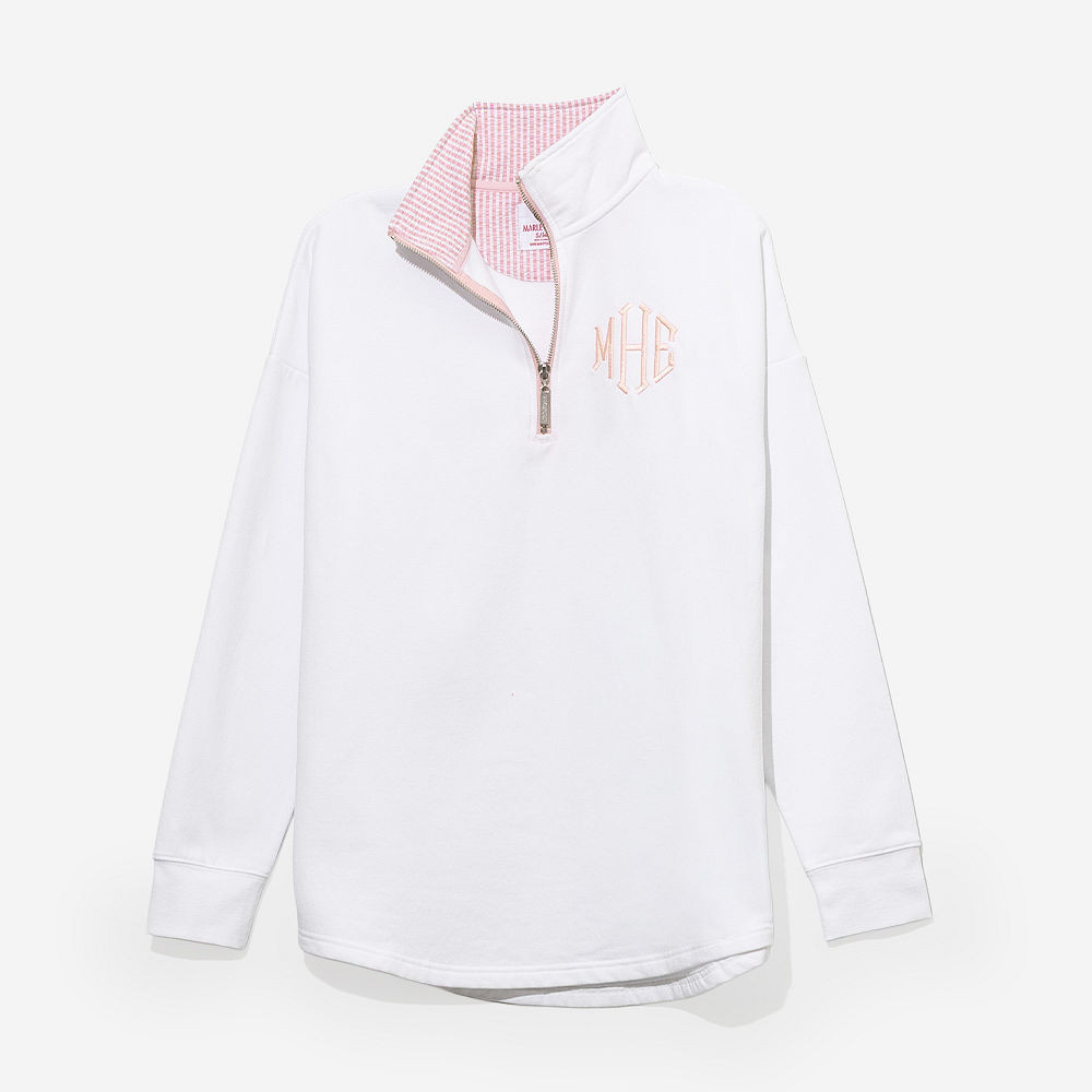 Monogrammed Quarter Zip Sweatshirt | Marleylilly