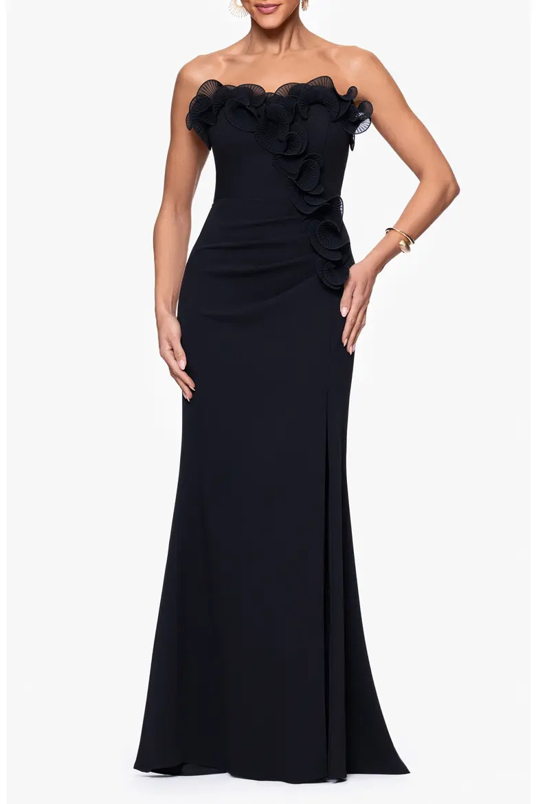 Cascading Ruffle Strapless Crepe Gown (Women) | Nordstrom | Nordstrom