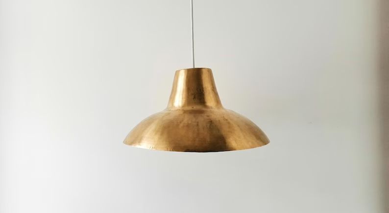 Big Brass Pendant Lamp  Gold Pendant Lamp Gold Hanging Lamp Industrial lamp Golden lamp Brass Han... | Etsy (US)