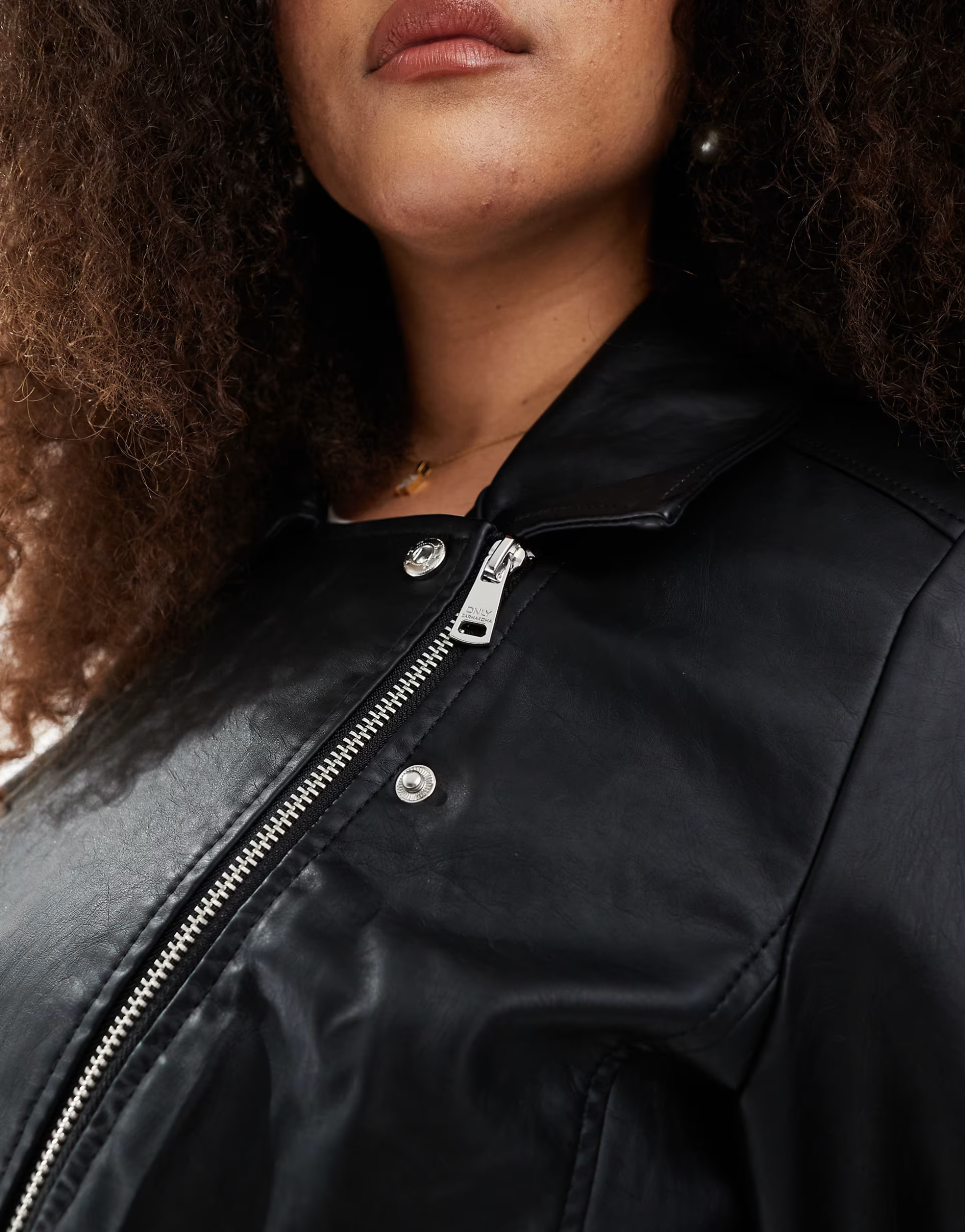 ONLY Curve faux leather biker jacket in black  | ASOS | ASOS (Global)