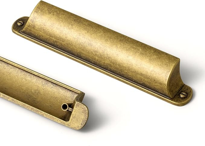 Goo-Ki 6 Pack Antique Brass Cabinet Cup Pulls Bin Drawer Pull 5.04"(128mm) c-c Kitchen Hardware,V... | Amazon (US)