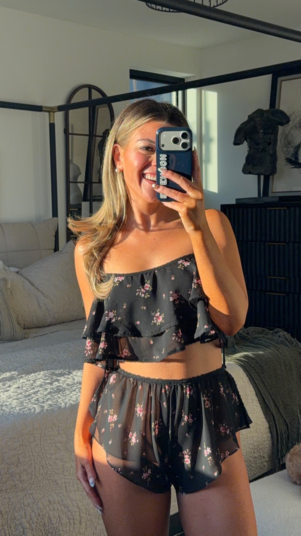 Floral night set black floral shorts and cropped cami sleep set 

Glow color: can’t handle the heat 

Wearing my usual smalls

Pajamas
Nighty
Sleep set
Floral nighty
Lingerie 

#LTKStyleTip #LTKFindsUnder100 #LTKHoliday