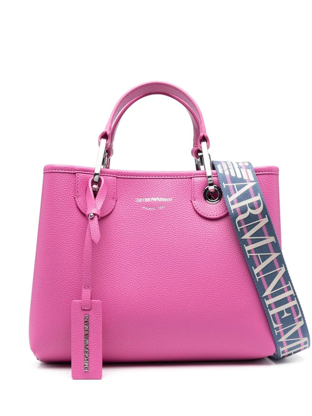 Emporio Armani logo-embroidery faux-leather Tote Bag - Farfetch | Farfetch Global